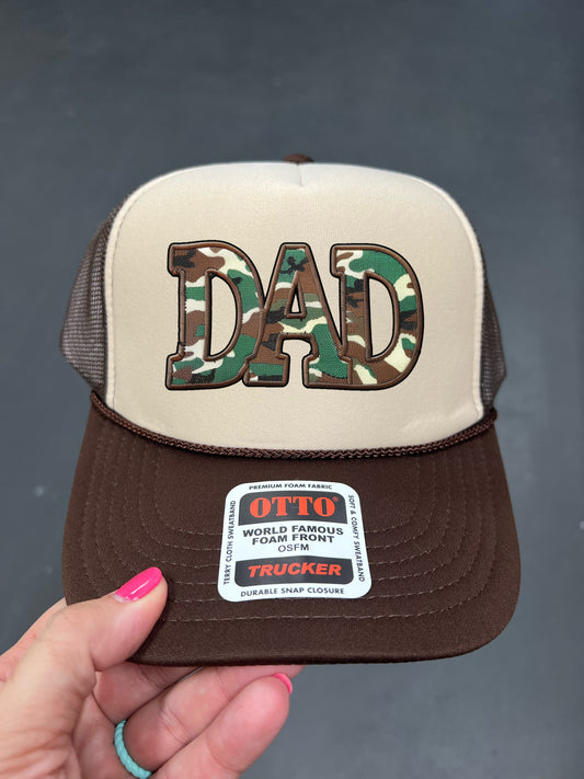 CAMO DAD FAUX HAT PATCH - DTF TRANSFER
