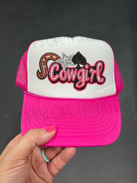 COWGIRL FAUX HAT PATCH - DTF TRANSFER